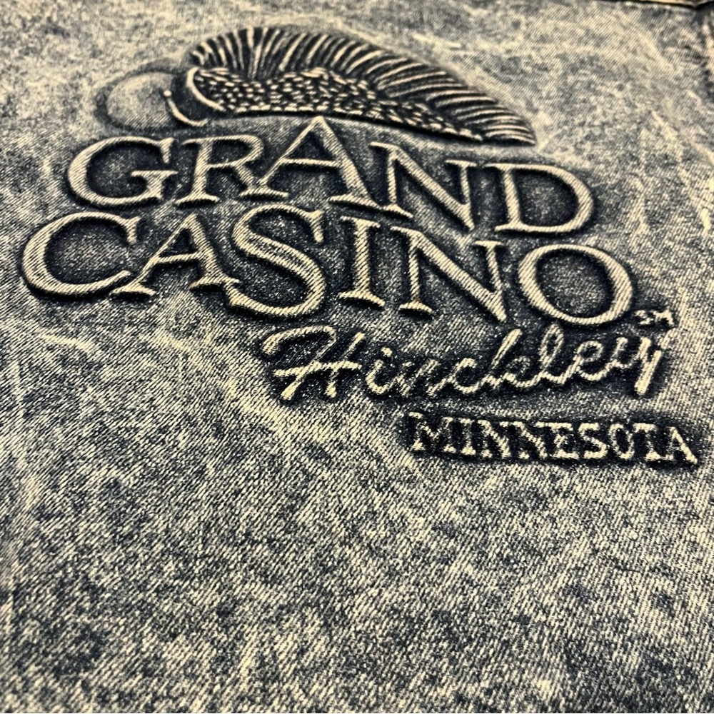Vintage Grand Casino Hinckley ACID WASH DENIM JACKET XL Made in USA Jean jacket - Picture 7 of 10